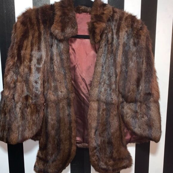 Luxury Vintage Real Fur 1940s Mink Cape/Vest/Stole Mint Condition Mob Wife Vibe - Picture 9 of 16